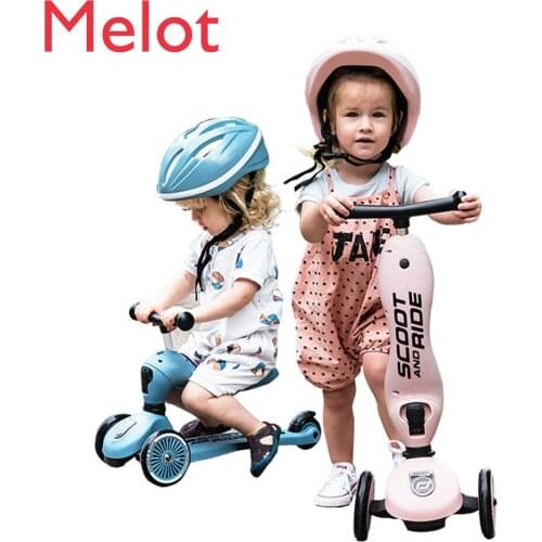 Childrens Scooter Can Sit and Ride and Slide 2-6 Years Old Baby Two-in-One Sliding Luge