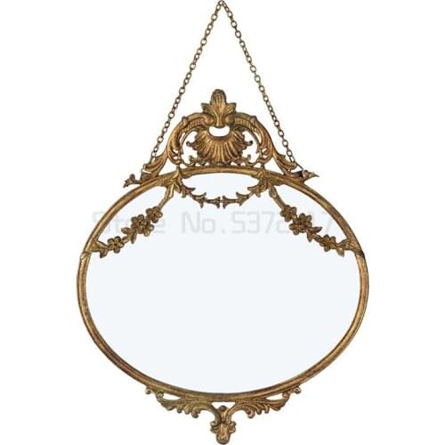 European Hanging Mirror Geometric Round Phnom Wall Mount Mirror Bedroom vintage decoration Art Creativity Home Bathroom Decor