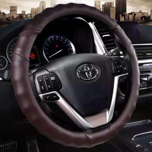 PU Leather Steering Wheel Cover for Toyota Corolla Fortuner Sequoia Auris Avensis YARIS Vios Celica 86 Auto Accessories