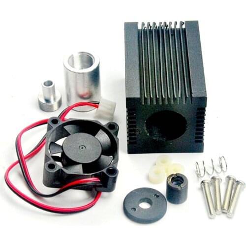 Laser Module Housing 33x33x50mm for 5.6mm TO-18 LD with 405nm-450nm Blue Laser Glass Lens & Aluminium Part