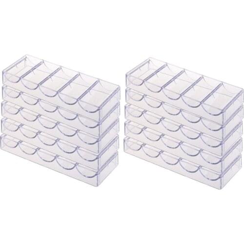LGFM-10pcs professional acrylic poker chips 100 chip trays (without cover)