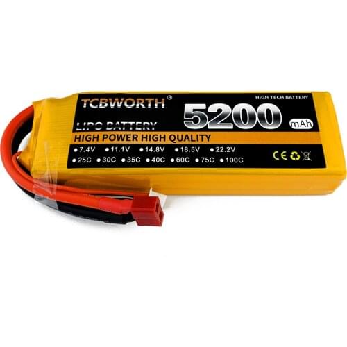 TCBWORTH 3S RC Drone LiPo Battery 11.1V 5200mAh 75C 100C 3S Li-Po Batteries For RC Airplane Quadcopter Drone Car Boat Truck LiPo