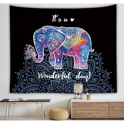 Elephant mandala wall tapestry wandkleed bohemian wall cloth livingroom dorm backdrop carpet