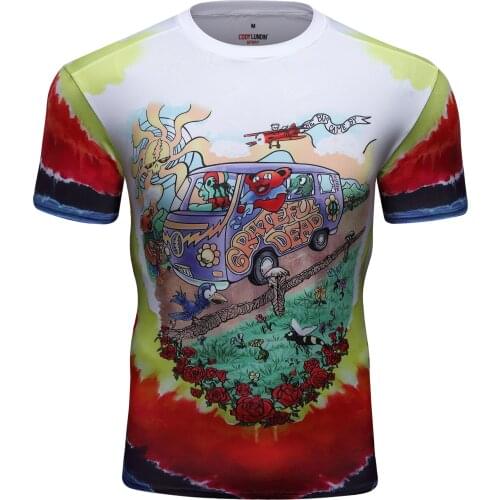 Men 's Casual Fitness Rashguard Factory Prices High Quality 3D Printing Round Neck Tshirt