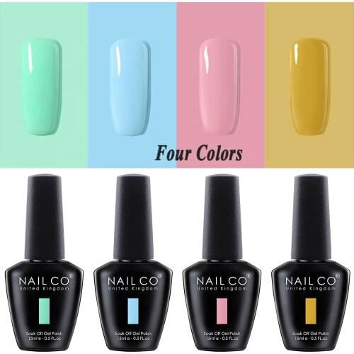 NAILCO 2/3/4 Pcs 15ml Gel Varnish Lacquer Nail Art Vernis Semi Permanant UV Gel Nail Polish Color Gelpolishes Extension Soak Off