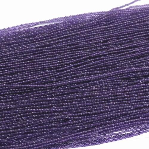 Natural Stone Purple Chalcedony Jades 2mm 3mm Round Spacers Beads Diy Jewelry Loose Beads Elegant Spacers Accessories 15" B443