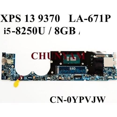 NEW LA-E671P w/ i5-8250U 8GB FOR Dell XPS 13 9370 Laptop Notebook Motherboard CN-0YPVJW YPVJW Mainboard 100% Tested