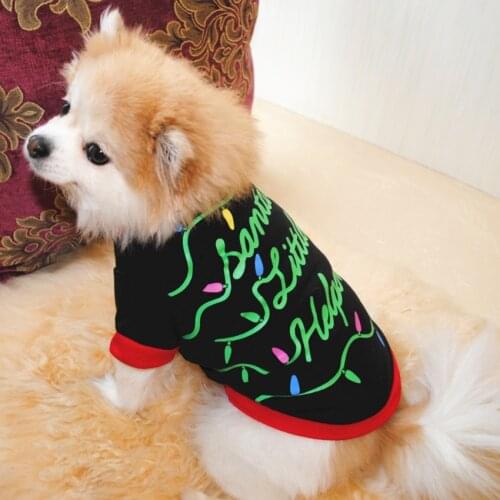 New Year Puppy Dog Costume Chihuahua Pet Vest Shirt Christmas Dog Clothes Cotton Pet Clothing For Small Medium Dogs Vest Shirt