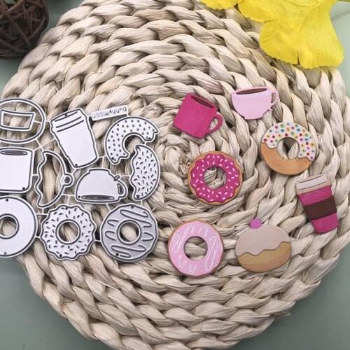 Panalisacraft Cute donuts cafe cupcake Metal Cutting Dies doughnut diecut scrapbooking Album Paper Card Craft Embossing
