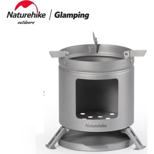 Naturehike Portable Camping Wood Stove Titanium Wood Burning Folding Lightweight Stove for Outdoor Hiking Cooking Picnic