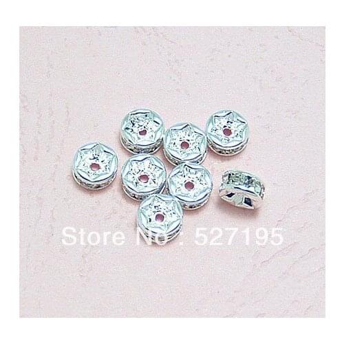 Diy every bead block pearl alloy zircon rhinestone septate ring bling pearl crystal necklace 6mm