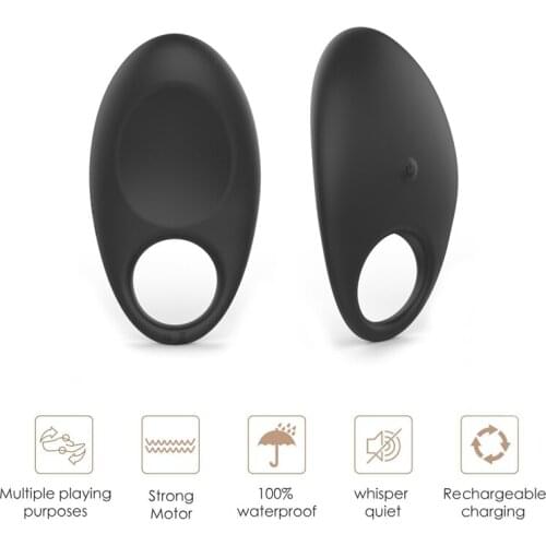 Sex Toys For Man Couple Flirting 9 Frequencies Male Time Delay Penis Rings Vibrator Soft Silicone Waterproof Cock Ring Vibrator