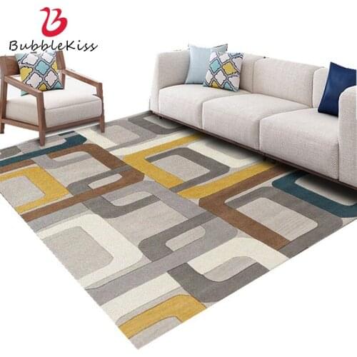 Bubble Kiss Carpet In The Living Room Nordic Style Design Blue Geometric Pattern Rug Bedroom Decor Bedside Floor Mat Area Rug