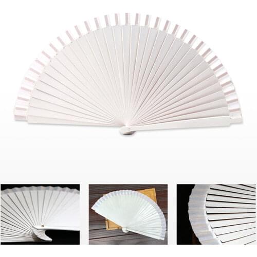 Wood Hand Painted Flower Design Spanish Style Craft Wood Fan With Mixed Colors Pocket Gift Portable Party or Home Decorations