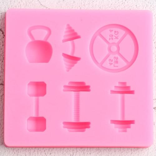 Sports Fitness Workout Exercise Dumbbell Silicone Mold DIY Cake Decorating Tools Cupcake Candy Fondant Chocolate Gumpaste Mould