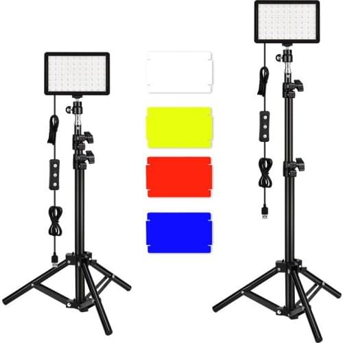 LED USB Video Light Kit Photography Lighting 3200K-5600K With Extendable 148cm Tripod Stand For Vlogging Youtube Live Streaming