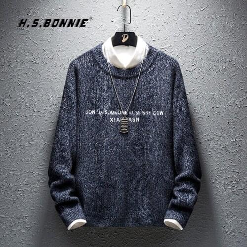 2019 New Fashion Brand Sweater For Mens O-Neck Slim Fit Jumpers Knitting Solid Color Autumn Korean Style Casual Mens Clothes