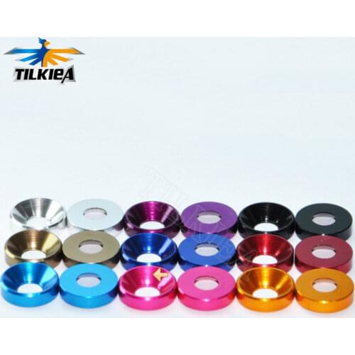 M3 Gasket 50PCS Aluminum Alloy Colorful M3 Countersunk Gasket Cup Head Bolt Washers Gasket For M3 ScrewFree Shipping