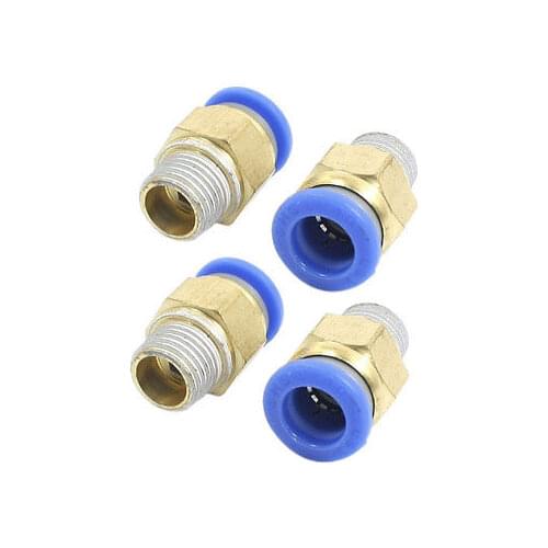 Air Compressor 1/4PT Male Thread to 10mm Tube Dia Quick Release Fitting 4 PCS