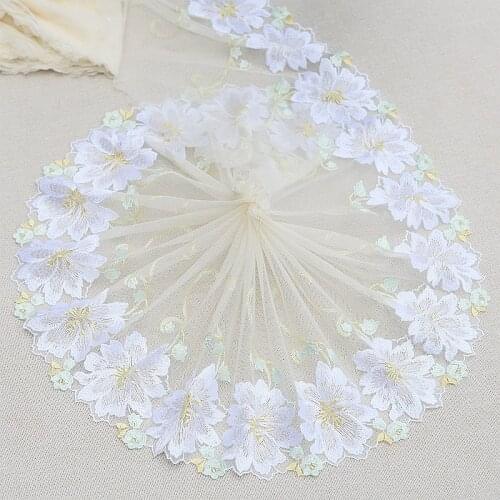 Embroidered Lace Trim 2Yard/Lot Lace Ribbon Fabric Handcraft Embroidered Sewing DIY Costume Lace Decoration 19611