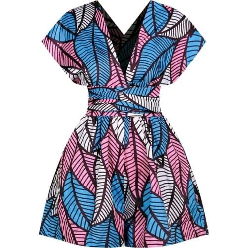 Women African Clothing Indian Dashiki Retro Print Jumpsuit Mini Skirt Shorts Party Clothes Fashion Ankara Kanga Vintage Vestidos