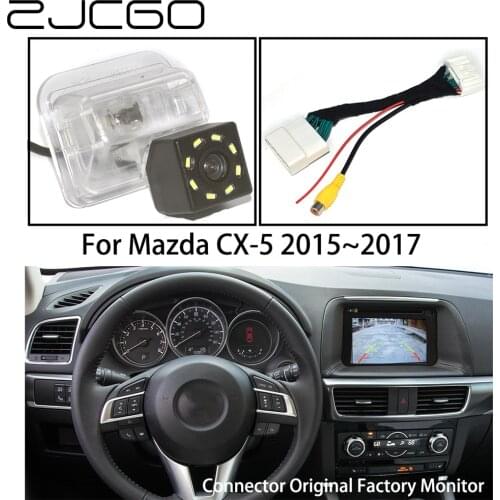 ZJCGO CCD Car Rear View Reverse Back Up Parking Camera Upgrade Original Car OEM Monitor System for Mazda CX-5 CX5 2015 2016 2017