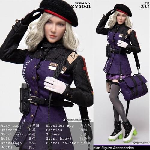 ZYTOYS ZY5041 1/6 Scale Sexy Female Figure Accessory Solider Military Uniform Cap Shoes Clothes for 12 inch Action Figures Body