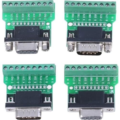 1pc New D-SUB 9pin Solderless Connectors DB9 RS232 Serial To Terminal Adapter Hot Sale