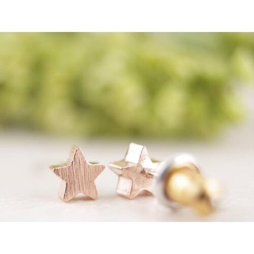 10Pcs/lot New comeing Star Earrings gift idea bridesmaid gold pink gold tiny small geometric stud earrings for girls ED025