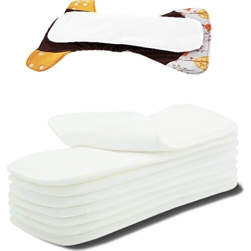 10pcs Washable Reusable Baby Cloth Diapers Nappy insert microfiber 3 layers Diaper