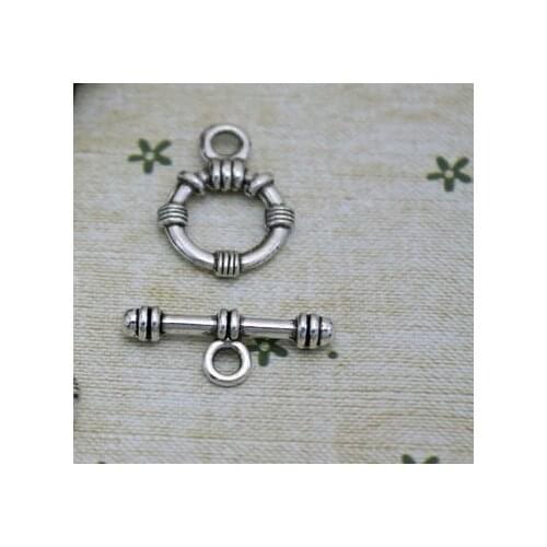 10set Tibetan Silver High quality retro alloy OT buckle bracelet buckle Metal DIY Jewelry Alloy accessories dg4d