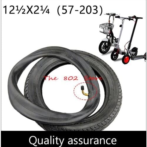 12 1/2x2 1/4 57-203 Inner and outer tire with 45°valve fits Gas Electric Scooters e-Bike folding Bike bicycle childs bicycle