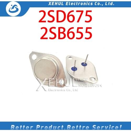 2PCS Transistor 2SD675/2SB655 D675 B655 TO-3