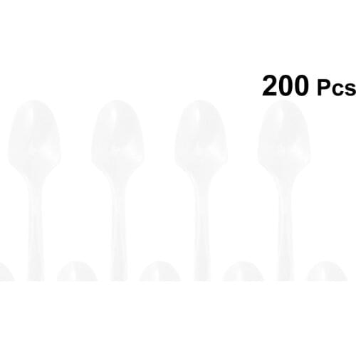 200pcs One-Off Plastic Spoons Disposable Flatware Spoons Disposable Spoons Party Supplies For Jelly Ice Cream Dessert Appetizer