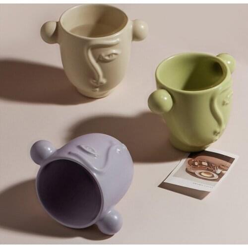 260ml Creative Abstract Face Mug Porcelain Personalized Coffee Tea Water Milk Cup Handmade Nordic Home Kitchen Table Decor Gifts
