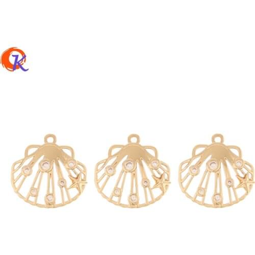 Cordial Design 50Pcs 15*15MM DIY Pendant/Jewelry Making/Earring Findings/Hand Made/Shell Shape/Jewelry Accessories/CZ Charms