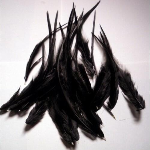 500pcs 3-6" rooster saddle hackles Dyed black fascinator wholesale free shipping