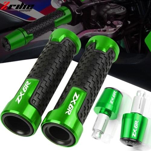 FOR KAWASAKI ZX6R ZX 6R 2004-2020 2019 2018 Motorcycle Accessories 7/8" 22mm Handlebar Hand Grips Handle Bar Ends Cover Cap Plug