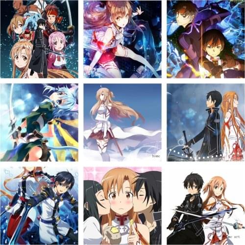 5D DIY Diamond Painting Anime Sword Mysterious God Domain Diamond Embroidered Cross Stitch Diamond Mosaic Homemade Decoration