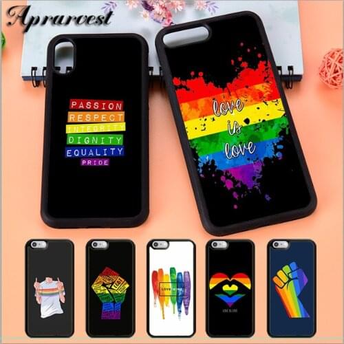 Aprarvest Rainbow LGBT Love is Love Pride Art Phone Case Cover For iPhone 5 5S SE 6 6S 7 8 PLUS X XS XR MAX 11 PRO