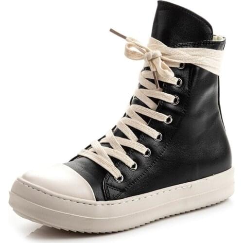 Bmante Men Shoes Genuine Leather Lace Up Trainers High Sneaker Gothic Dark Owen Women Ankle Boots zapatillas shoes for women