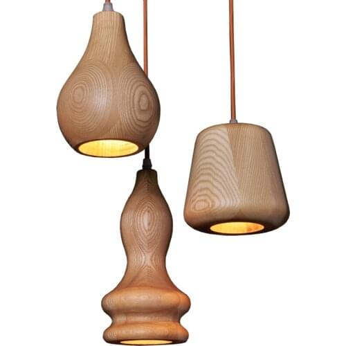 Wood Nordic Lamp LED Pendant Lights Modern Bedroom Hanging Light Fixtures Living Room Hanglamp Dining Lampara Colgante Luminaire