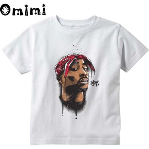 Children Hip Hop tupac 2pac Design Tops Boys and Girls Music Casual T Shirt Kids T-Shirt