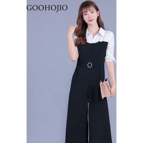 GOOHOJIO 2021 Spring Autumn New Temperament High Waist Jumpsuit Women Fashion Profession Jumpsuit Ladies Casual Rompers Womens