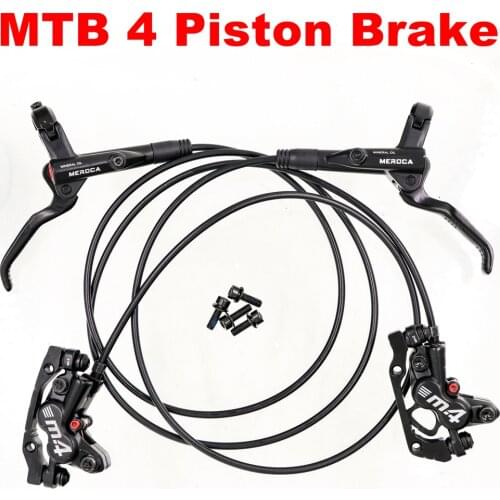 Mountain Bike Hidraulic 4 Piston Disc Brake MTB DH AM FR Bike Oil Pressure Caliper Clamp Brake Resin Brake Pads 800/1400MM M8000