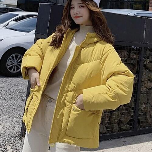 Coat women autumn winter new students Korean bread pocket jacket hooded padded