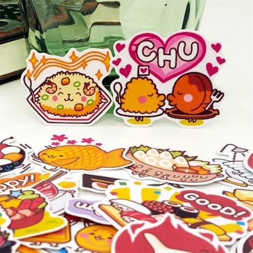 40 PCS New Cute and many styles of food Paper Lable Stickers Crafts And Scrapbooking Decorative Sticker DIY Lovely Stationery