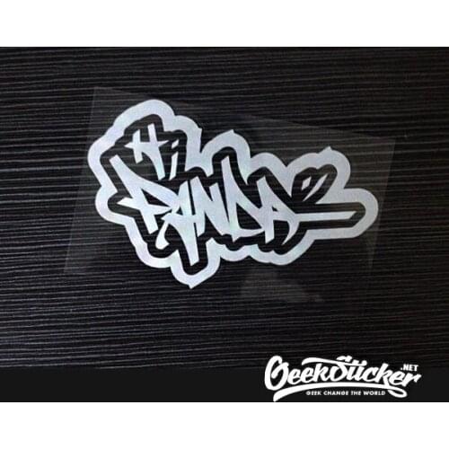 Hi Panda JDM Vinyl Decal Car Window Sticker Fatiace Hellaflush Reflective White Waterproof Cool Modified Cut Sticker