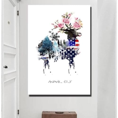 HD Print Large Size Animal Nordic Posters And Prints Christmas Deers Canvas Paintings For Living Room Wall Decorative Pictures