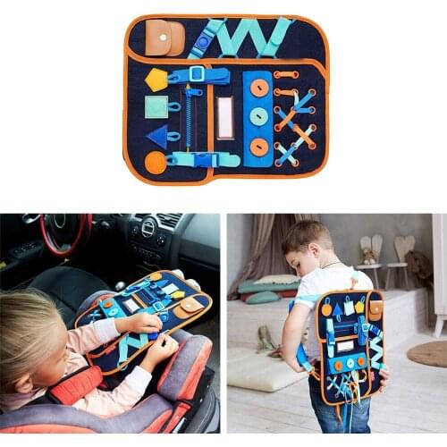 Backpack Busy Board Basic Skill Training Practice Board Fine Motor Sensory Toys for Kids Early Education